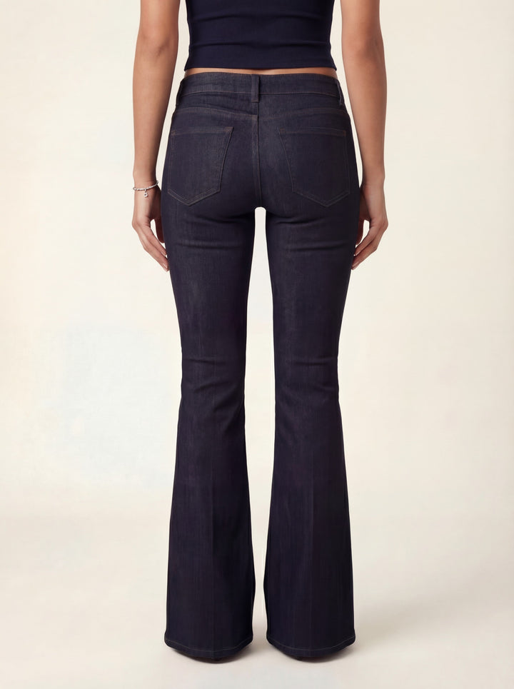 Amara Flare Denim Jeans - Dark Navy