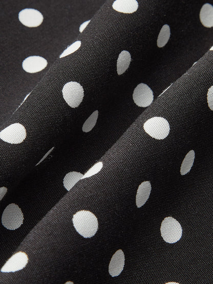 Polka Dot Lace-Trim Dress