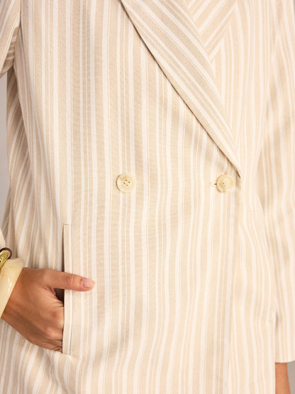 Striped Double-Breasted Blazer