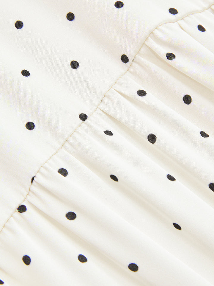 Polka Dot Wrap Tie Waist Mini Dress