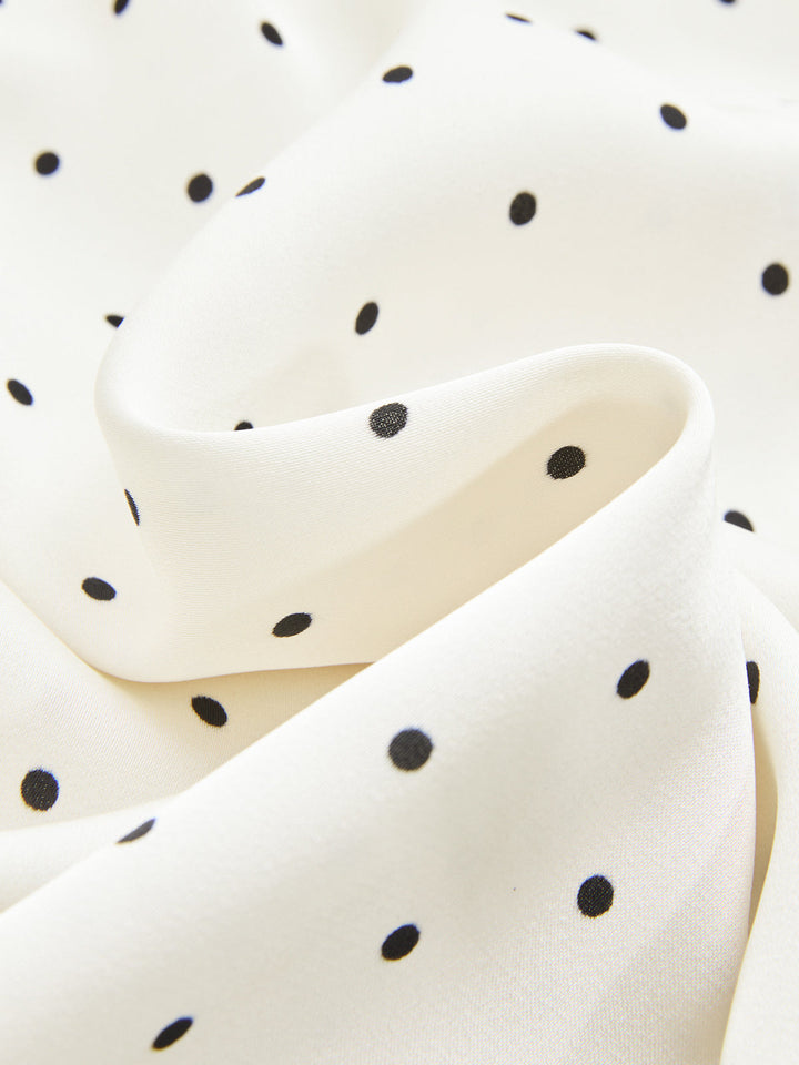 Polka Dot Wrap Tie Waist Mini Dress
